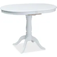 Feldmann-Wohnen Table de cuisine Dello 100-129x70x75cm blanc extensible Art Nouveau