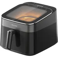 4Swiss ABB-025 Skylight View Friteuse à air chaud 6,5 L Air Fryer XXL avec fenêtre de visualisation et écran tactile 1700 W Friteuse sans huile Four à air chaud Cuisson
