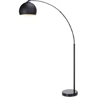 Teamson Home Lampadaire Arquer Arc Lampe De Salon Abat-Jour Pied Marbre Noir Vn-L00013-Eu