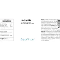 SuperSmart Niacinamide Vitamin B3 Dietary Supplement - 180 Gél. Vég.
