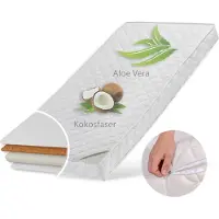 KIDS Collection Matelas bébé 60x120 cm KOKOS avec housse matelassée à l'aloe vera et deux degrés de fermeté, 10 cm d'épaisseur, matelas bébé Matelas enfant pour lit bébé ou lit enfant