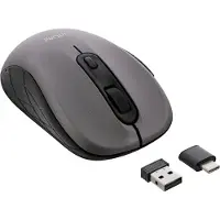 InLine 55363 Souris 3 en 1, Bluetooth + 2x 2.4GHz sans fil, 5 touches, optique, gris/noir
