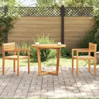 Prolenta Maison Exclusive - Table de jardin ronde Ø 90 x 75 cm en bois massif d'acacia