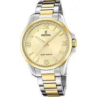 Festina acier inoxydable hommes montre bracelet argent or de luxe D2UF20657/2