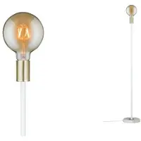 Paulmann Lampadaire Neordic Nordin, puissance maximale 1x20W, culot E27, blanc/doré mat, 230V, matériau : marbre/métal