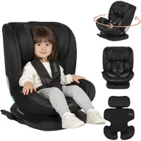 Lionelo Bastiaan i-Size Siège-auto de la naissance à 12 ans, de 0 kg à 36 kg, i-Size, Isofix + Top Tether - Noir
