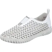 Rieker Chaussures pour femmes, chaussures basses, mocassins, couleur blanche, style décontracté