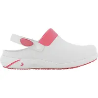 Safety Jogger Sabots de travail Dany OB fuchsia, conformes à la norme EN ISO 20347:2012, ESD A SRC E, blancs, taille 41
