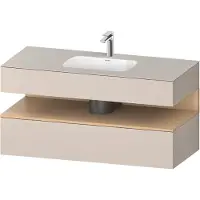Duravit Collection One lavabo à encastrer avec meuble sous-vasque en console, 1200x550x600mm, niche en chêne naturel, QA4787030910010