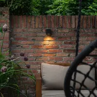 QAZQA Applique murale d'extérieur intelligente noire IP65 avec Wifi GU10 50mm - Baleno