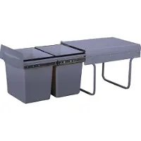Kitchen Move Poubelle encastrée coulissante de cuisine 2 compartiments 36L (2x18L) HYPE avec seau