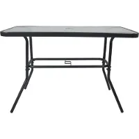 VCM Table de jardin en verre et métal | Table à manger | Dimensions env. H. 70 x W. 110 x D. 55 cm | Anthracite | Table de balcon Meubles de jardin 110x55