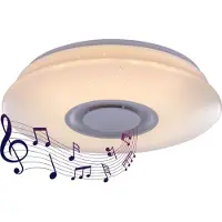 Globo Lighting Plafonnier LED, effet étoile, Bluetooth, haut-parleur, 36 cm