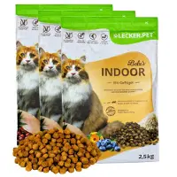 Lecker.Pet 7,5 kg Balu's Poultry Nourriture sèche complète pour chats d'intérieur
