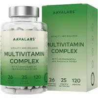 Aavalabs Multivitamin | 25 nutriments pour l'énergie et le système immunitaire | 120 gélules
