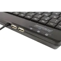 Perixx PERIBOARD-505H PLUS PERIBOARD-505H PLUS, Mini-Tastatur mit Trackball und USB Hub, USB-Kabel, schwarz