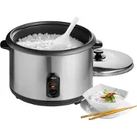 Saro Cuiseur à riz RICO de - acier inoxydable poli, 30 portions, revêtement antiadhésif