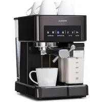 Klarstein Cafetiere avec Mousseur de Lait, Cafetières, Machines à Café et Machines à Expresso 20 Bar, Petite Cafetière Electrique Acier Inoxydable 1350W pour Café Moulu, Machine a Cafe Qualite Barista
