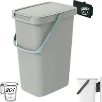 Prosperplast Corbeille à papier avec couvercle marron clair 20L SYSTEMA Q COLLECT Keden NHW20-WG5C
