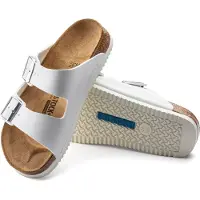 Birkenstock Unisexe, Sandales, Arizona SL Birko-Flor Normal, Blanc, (42)