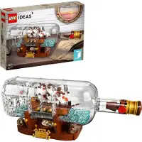 LEGO 92177 Ideas Bateau dans une bouteille, kit de construction d'un bateau pour la décoration pour adultes ainsi que pour filles et garçons à partir de 12 ans, super cadeau