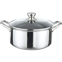 Cheffinger Casserole en acier inoxydable de 24 cm de diamètre, motif alvéolé, compatible induction, avec couvercle en verre, revêtement antiadhésif, résistante aux rayures, inoxydable