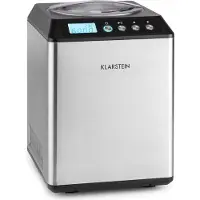 Klarstein Turbine à glace - Machine à glace - Minuterie - Sorbetière - pour fabrication maison de crèmes & yaourts glacés - Compresseur 2,5l - 250W - Gris