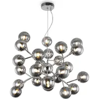 Maytoni Suspension, métal verre, chrome fumé, D 65 cm