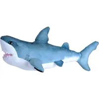 Wild republic Great White Shark Teddy Blanc,Bleu