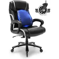 Vevor Chaise de Bureau en Cuir Fauteuil de Direction Ergonomique avec Soutien Lombaire Réglable Siège de Bureau Charge Maximale 181 kg Dossier Inclinable Accoudoirs Relevables pour Gamer Bureau Maison