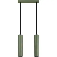 Sollux Lampe suspendue KARBON 2 vert olive 2xGU10 10W aluminium 90x6.5x30cm