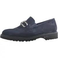 Semler Bärbel : Chaussures pour femmes, chaussures basses, mocassins, couleur bleue, style décontracté
