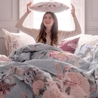 Happy Fiday Home Soft bouquet Housse de couette 135 x 200 cm 100% coton Fabriqué en Europe