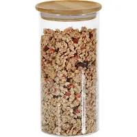 Kesper Bocal de stockage, Boîte de conservation, Transparent, Marron