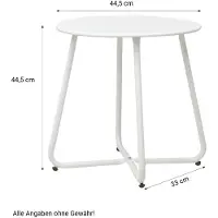 Homestyle4u Table basse ronde Table de jardin Table d'appoint Métal Massif Blanc Table exterieur