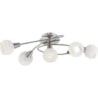 Globo Lighting Plafonnier en métal nickel mat, 5x E14