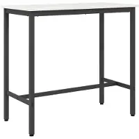 vidaXL Table blanche 100 x 50 x 91 cm Ingénierie bois et acier