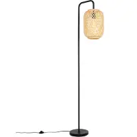 QAZQA Lampadaire oriental noir avec bambou - Yvonne