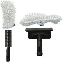 Livington Kit Steam Twister Pro - Grande buse pour surfaces délicates - Nettoyeur de vitres inclus - Tampons en microfibre lavables