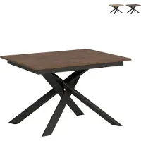 Itamoby - Table extensible 120/180x90 cm Ganty noyer bande de chante en teinte cadre et pieds anthracite