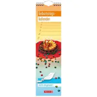 Brunnen 0000176424 Calendrier d'anniversaire 9,5x34,5cm