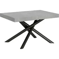 Itamoby - Table extensible 130/234x90 cm Famas gris béton pieds anthracite