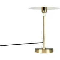 QAZQA Lampe de table or/laiton avec abat-jour blanc 25 cm réglable - Parte