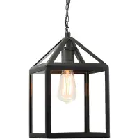 QAZQA Suspension d'extérieur industrielle noire IP23 - Amsterdam