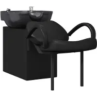 vidaXL Chaise de salon de coiffure noire 136 x 60 x 92 cm PVC
