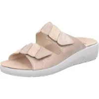 Rohde Mule femme en cuir avec strass et semelles amovibles Rivella 5720, Taille:39 EU, Couleur:Beige