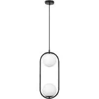 Rabalux 72029 Suspension à 2 spots Ghita, E27, noir et blanc, ronde, style moderne, ø150 mm