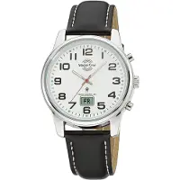 Master Time MTGA-10814-12L Montre radiopilotée pour homme avec bracelet en cuir noir