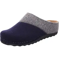 Rohde Pantoufles pour femme , en feutre souple recyclé, strass, semelle intérieure en cuir, modèle Soave-40 6051, pointure : 41 (EU), couleur : bleu