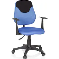 Hjh OFFICE Chaise De Bureau / Fauteuil Pivotant Pour Enfant Kiddy Style Tissu Bleu / Noir Hjh Office